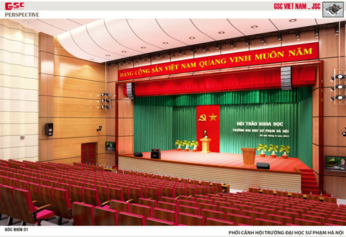 Góc nhìn 1 thiết kế 3D hội trường Đại học Sư Phạm Hà Nội