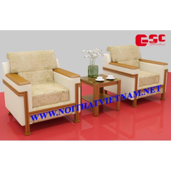 Ghế sofa đơn bọc da cao cấp màu trắng sữa GSC-G-SOFA-03