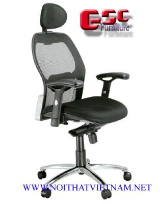 Ghế lưới xoay chân mạ, có tựa đầu&nbsp;GX204A-M