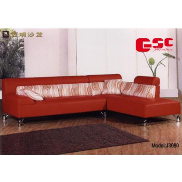 Sofa da cao cấp, màu đỏ sẩm, đệm tựa sợi thưa SFG2