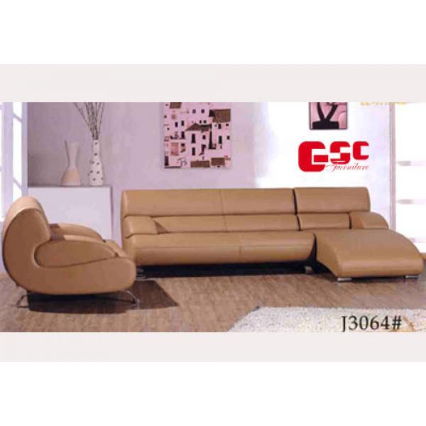 Sofa da chân gỗ màu nâu cánh gián GSC-SFG5